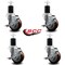 Service Caster 3.5'' Maroon Poly Swivel 1-3/4'' Expanding Stem Caster Set with Brake, 4PK SCC-EX20S3514-PPUB-MRN-TLB-134-4 - alternate 4